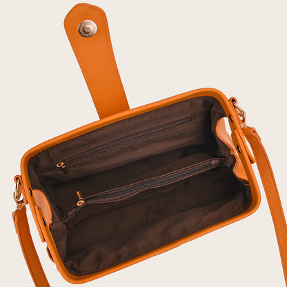 Yellow Chic Vintage Inspired PU Leather Crossbody Bag - Small Frame Doctor Style Purse with Adjustable Strap - Image 7