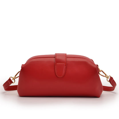 Red Chic Vintage Inspired PU Leather Crossbody Bag - Small Frame Doctor Style Purse with Adjustable Strap - Image 5