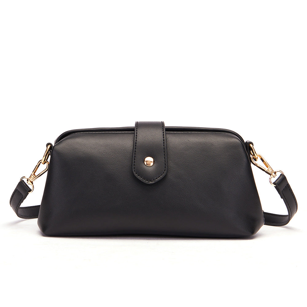 Black Chic Vintage Inspired PU Leather Crossbody Bag - Small Frame Doctor Style Purse with Adjustable Strap - Image 4