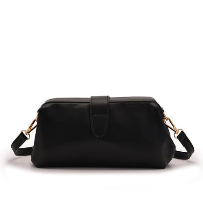 Black Chic Vintage Inspired PU Leather Crossbody Bag - Small Frame Doctor Style Purse with Adjustable Strap - Image 5