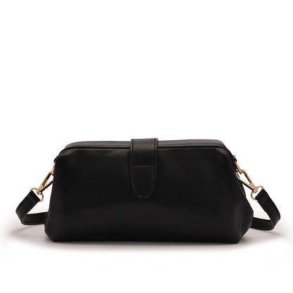 Black Chic Vintage Inspired PU Leather Crossbody Bag - Small Frame Doctor Style Purse with Adjustable Strap - Image 5