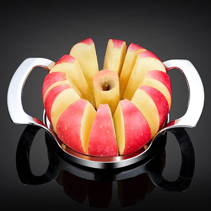 Silver Premium Apple Slicer Corer - Heavy Duty Stainless Steel Fruit Cutter, 12-Slice Divider Kitchen Gadget - Image 2