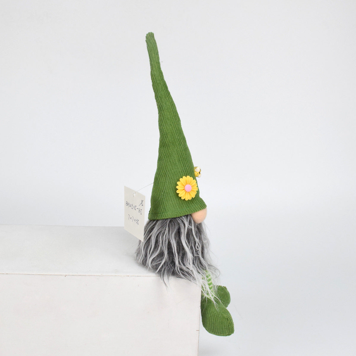 2 Pcs Charming Green Gnome - Plush Faceless Gonk with Long Dangle Legs - Adorable Shelf Sitter Home Decor Accent - Image 2