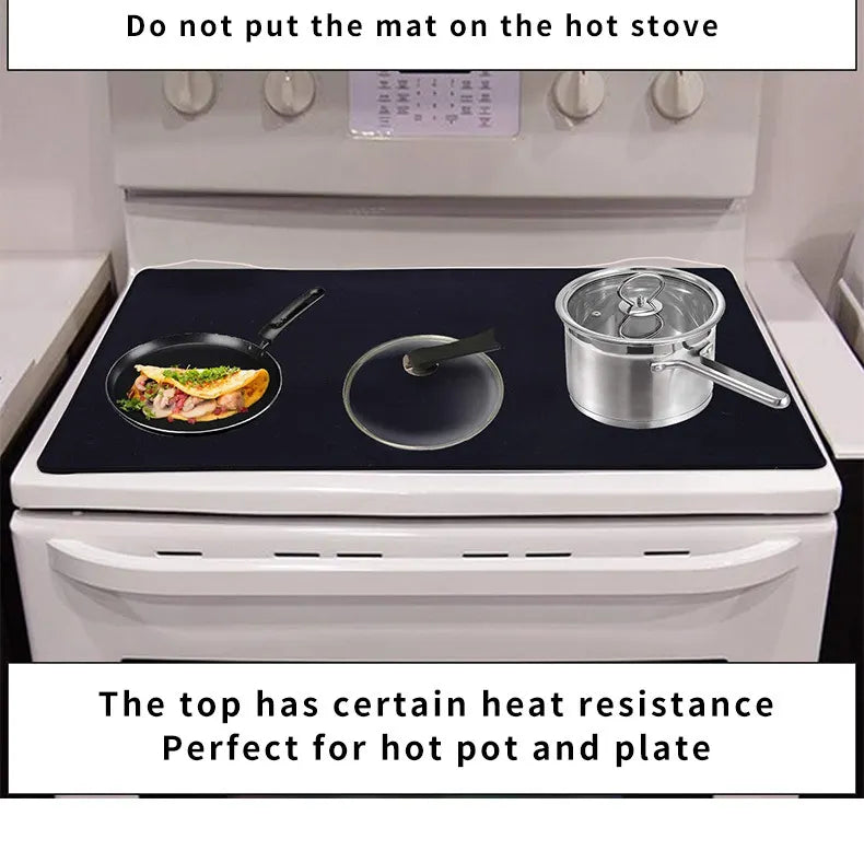 Black Premium Heat Resistant Stovetop Protector Mat - Waterproof, Anti-Slip & Easy Clean Kitchen Guard (42x28cm) - Image 7