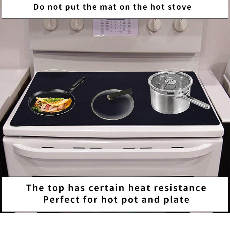 Black Premium Heat Resistant Stovetop Protector Mat - Waterproof, Anti-Slip & Easy Clean Kitchen Guard (61.5x53cm) - Image 7