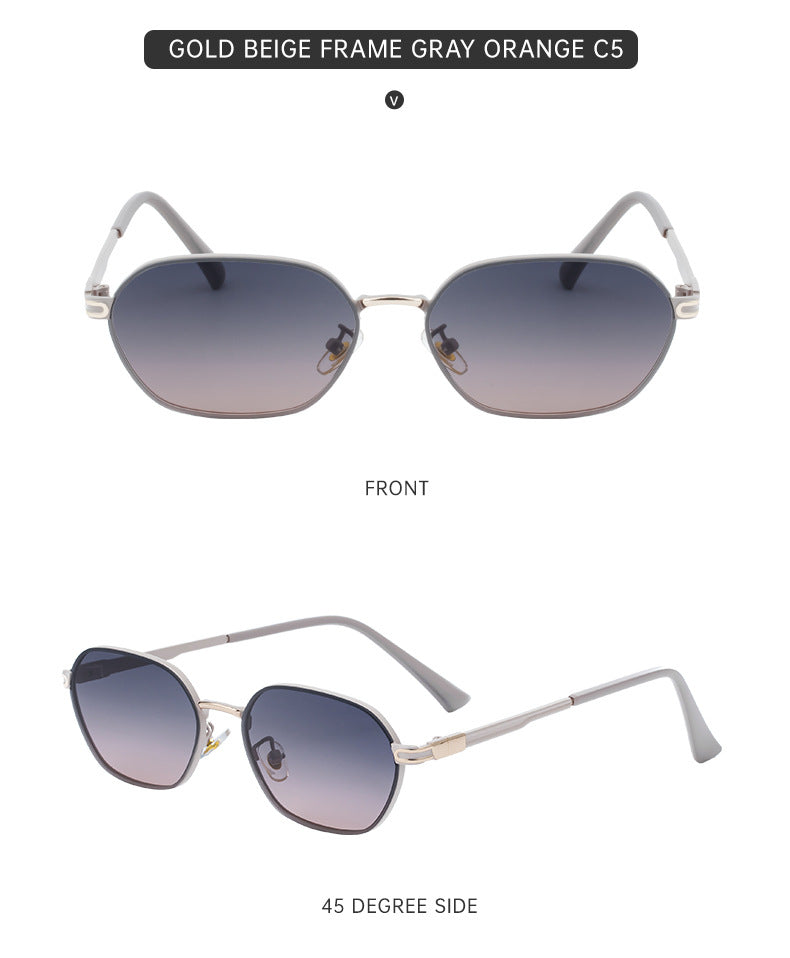 Purple Gradient Lenses Chic Oval Sunglasses for Women - UV400 Protection Lightweight Metal Frame, Comfortable Design - Image 2