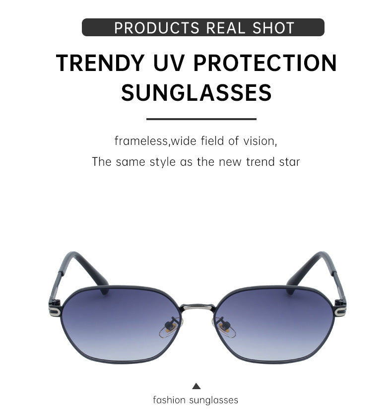 Purple Gradient Lenses Chic Oval Sunglasses for Women - UV400 Protection Lightweight Metal Frame, Comfortable Design - Image 4