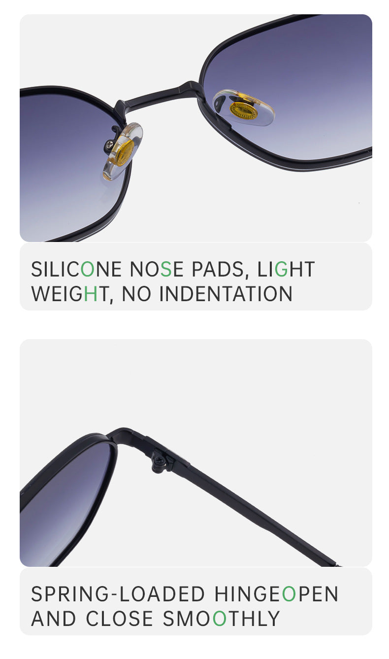 Purple Gradient Lenses Chic Oval Sunglasses for Women - UV400 Protection Lightweight Metal Frame, Comfortable Design - Image 6