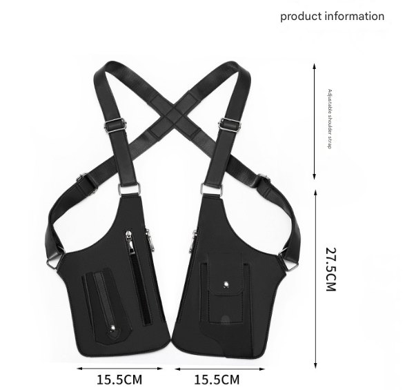 Brown Urban Tactical Anti-Theft Shoulder Holster Bag - Secure Multi-Pocket Chest Rig for Men - Image 4