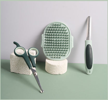 Grey and Green Complete 8-Piece Pet Grooming Kit - Essential Dog & Cat Care Tools with Brushes, Nail Clippers, Scissors & Portable Case - Image 5