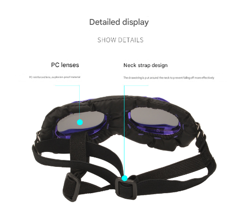 Black Frame Black Film Retro Pet Goggles - UV Protection Sunglasses for Small Medium Dogs & Cats, Windproof Shatterproof Eye Protection - Image 2