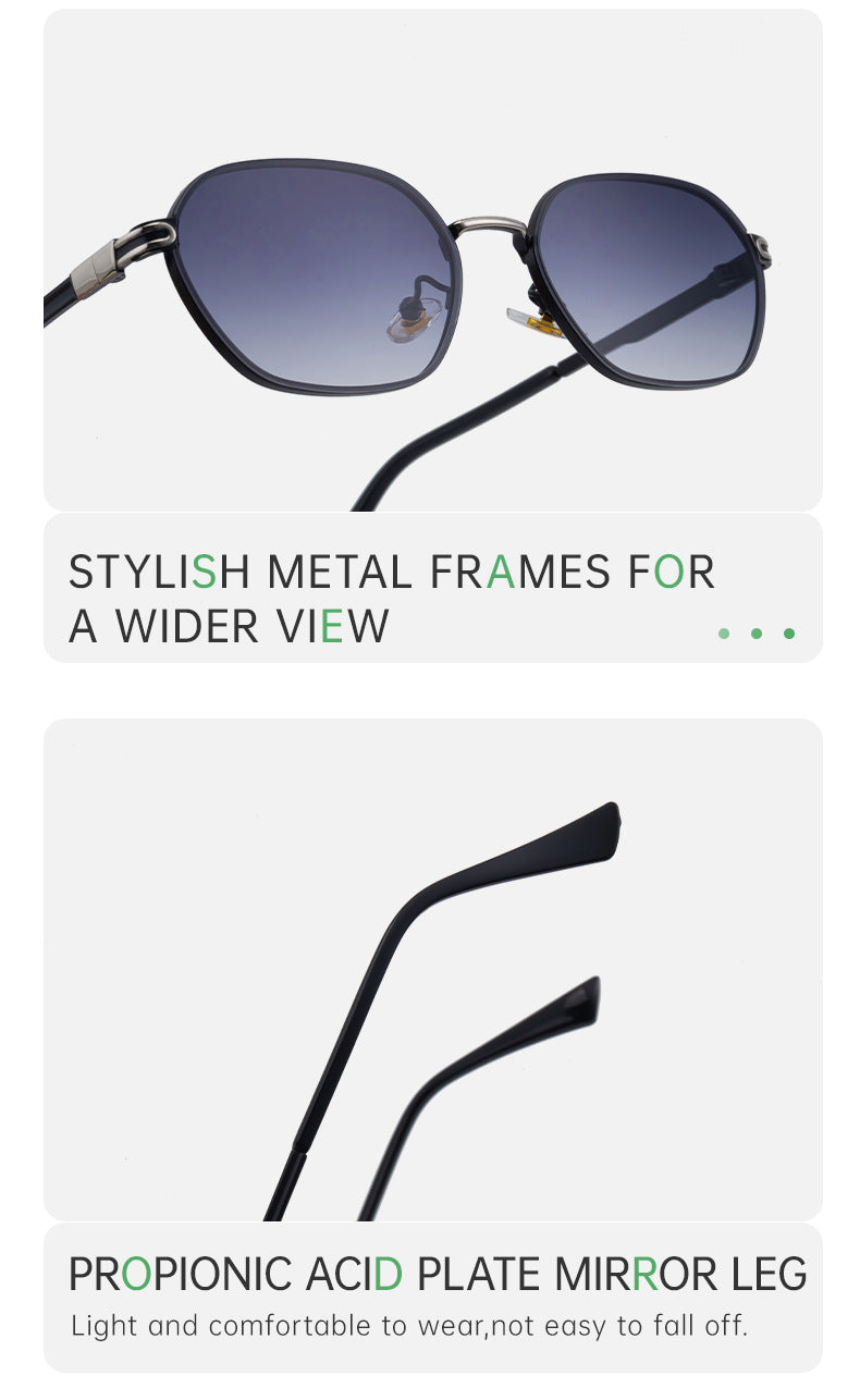 Blue Lenses Chic Oval Sunglasses for Women - UV400 Protection Lightweight Metal Frame, Comfortable Design - Image 5