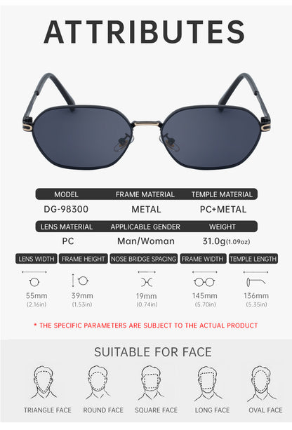Blue Lenses Chic Oval Sunglasses for Women - UV400 Protection Lightweight Metal Frame, Comfortable Design - Image 7