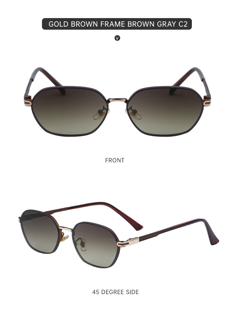 Dark Green Gradient Lenses Chic Oval Sunglasses for Women - UV400 Protection Lightweight Metal Frame, Comfortable Design - Image 2