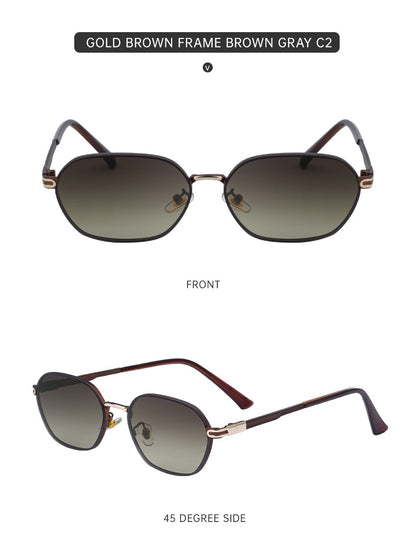 Dark Green Gradient Lenses Chic Oval Sunglasses for Women - UV400 Protection Lightweight Metal Frame, Comfortable Design - Image 2