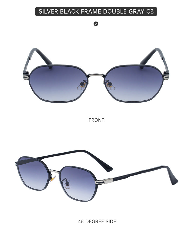 Blue Gradient Lenses Chic Oval Sunglasses for Women - UV400 Protection Lightweight Metal Frame, Comfortable Design - Image 2