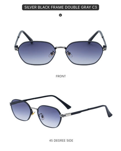 Blue Gradient Lenses Chic Oval Sunglasses for Women - UV400 Protection Lightweight Metal Frame, Comfortable Design - Image 2