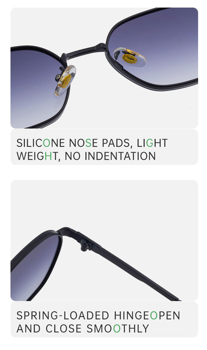 Blue Gradient Lenses Chic Oval Sunglasses for Women - UV400 Protection Lightweight Metal Frame, Comfortable Design - Image 6