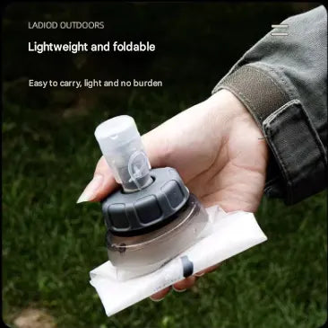 Green and White Ultra-Lightweight 350ml Soft Running Flask - BPA-Free Collapsible TPU Water Bottle for Hiking, Cycling & Outdoor Sports - Image 4