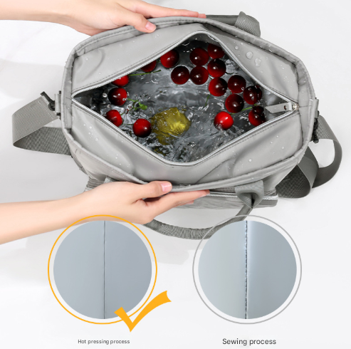 Black Chic Insulated Lunch Tote Bag - 11L Large Capacity Cooler for Work, Picnic & Travel - Durable Oxford Fabric - Image 7