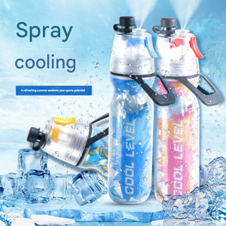 Red 500ML Insulated Sports Water Bottle with Cooling Mist - Triple-Layer Design Keeps Drinks Cold for Hours - Portable PE Misting Bottle - Image 3