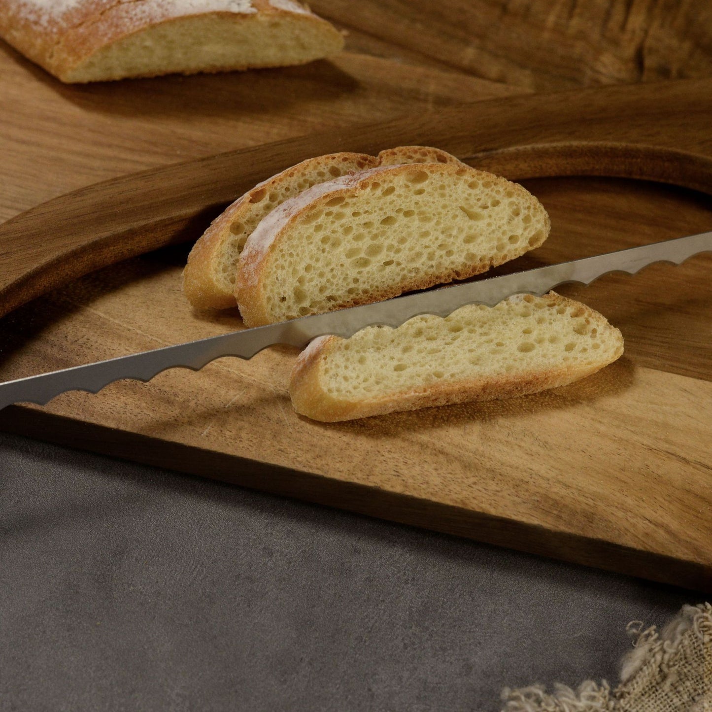 2 Pcs Brown Artisan Wooden Bread Bow Knife - Serrated Stainless Steel Slicer for Effortless Crumb-Free Cutting - Image 6