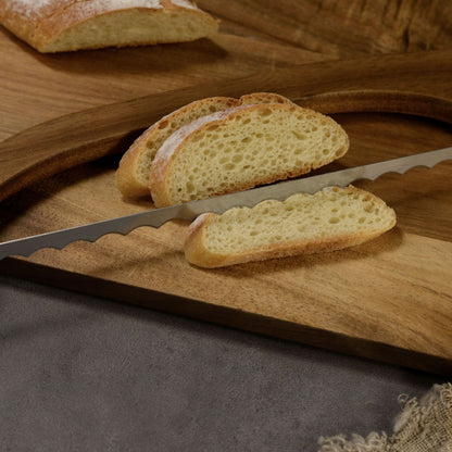 2 Pcs Khaki Artisan Wooden Bread Bow Knife - Serrated Stainless Steel Slicer for Effortless Crumb-Free Cutting - Image 6