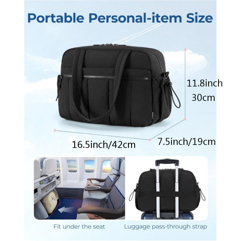 Beige Versatile Carry-On Travel Duffel Bag - Airline Personal Item Size with Waterproof Wet Pocket & Trolley Sleeve - Image 3