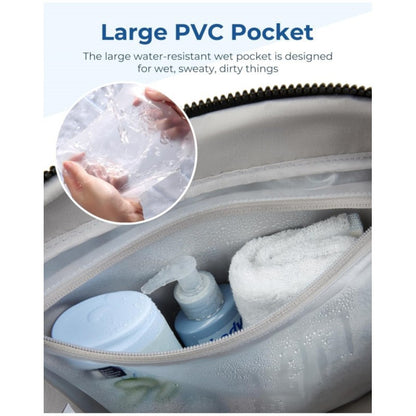 Light Blue Versatile Carry-On Travel Duffel Bag - Airline Personal Item Size with Waterproof Wet Pocket & Trolley Sleeve - Image 4