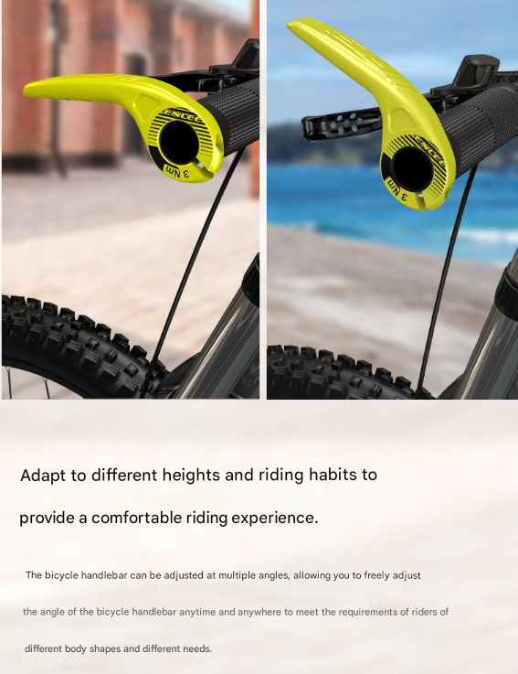 Fluorescent Yellow Ultralight Ergonomic Bike Bar Ends - High-Strength Composite Horn Grips (22.2mm) - Image 5