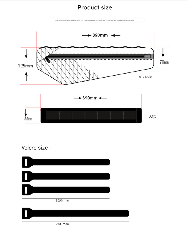 Black and White Waterproof Bicycle Frame Bag - 2.5L Slim Top Tube Storage Pouch for Cycling Essentials - Image 3