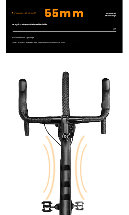 Black and White Waterproof Bicycle Frame Bag - 2.5L Slim Top Tube Storage Pouch for Cycling Essentials - Image 7