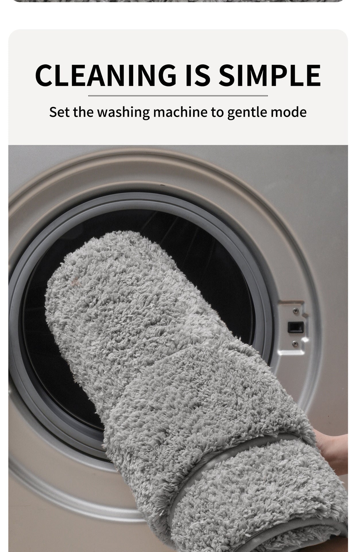 Grey Ultra Absorbent Plush Bath Mat - Non-Slip Bathroom Rug with Innovative Foot Drying Pocket - Image 5