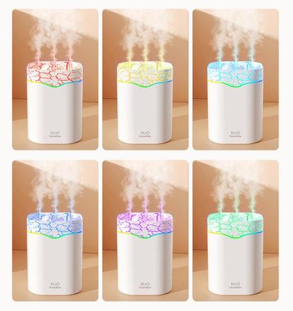 Green Volcano Style 2L Cool Mist Humidifier - Triple Nozzle with RGB LED & Quiet Operation - Image 4