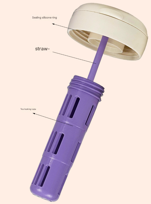 Blue and Purple 700ml Insulated Stainless Steel Tumbler with Handle, Dual-Sip Lid, Straw & Tea Infuser - Image 6