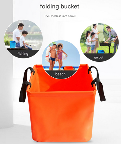 Black 25L Collapsible Bucket - Heavy-Duty PVC Waterproof Folding Pail for Fishing, Camping & Car Washing - Image 7