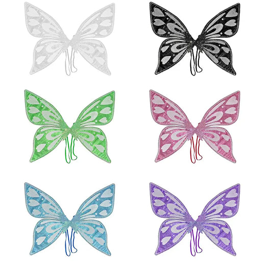 Green Sparkling Fairy Wings - Lightweight Glitter Butterfly Costume Accessory for Kids & Adults - Image 2
