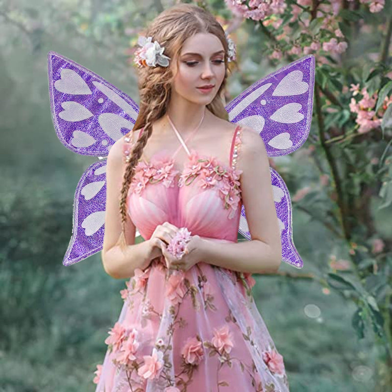 White Sparkling Fairy Wings - Lightweight Glitter Butterfly Costume Accessory for Kids & Adults - Image 5