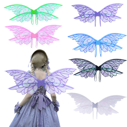 Pink Enchanting Iridescent Fairy Wings - Sparkle Butterfly Elf Wings for Costume Parties, Cosplay & Dress-Up Fun - Image 2