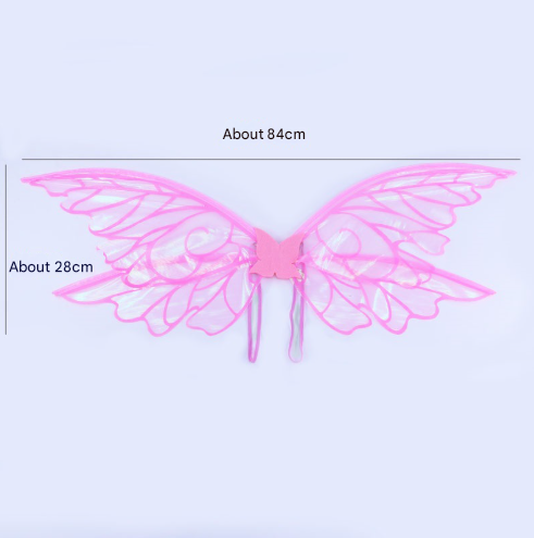 Pink Enchanting Iridescent Fairy Wings - Sparkle Butterfly Elf Wings for Costume Parties, Cosplay & Dress-Up Fun - Image 4