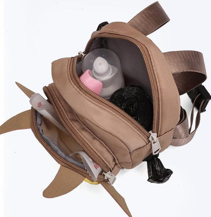 Brown Adorable Monster Pet Backpack Harness - Small Dog & Cat Treat Pouch with Poop Bag Dispenser - Image 4