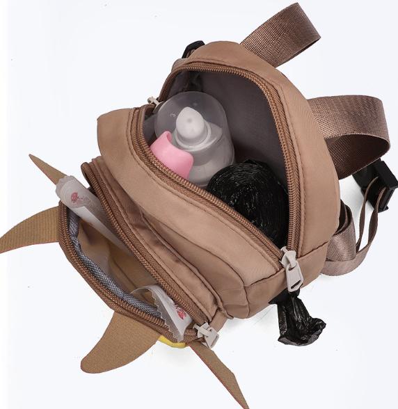 Dark Green Adorable Monster Pet Backpack Harness - Small Dog & Cat Treat Pouch with Poop Bag Dispenser - Image 4