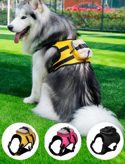 Size L Black and Pink Ultimate Dog Harness Vest with Backpack - Padded, Reflective & Adjustable for Medium to Large Breeds - Image 3