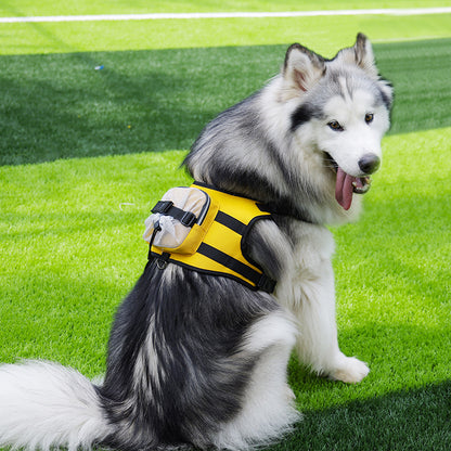 Size S Black and Yellow Ultimate Dog Harness Vest with Backpack - Padded, Reflective & Adjustable for Medium Sized Dogs - Image 2
