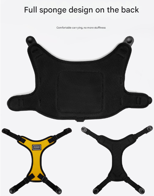 Size S Black and Yellow Ultimate Dog Harness Vest with Backpack - Padded, Reflective & Adjustable for Medium Sized Dogs - Image 4