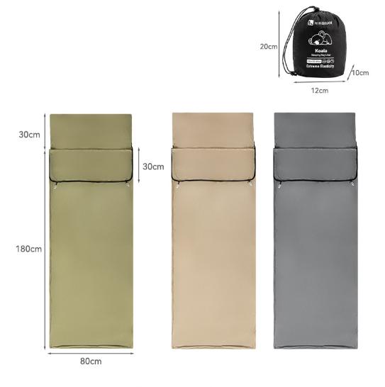 Grey Ultra-Stretch Sleeping Bag Liner - Portable & Lightweight Envelope Sleep Sack for Camping & Travel - Image 2