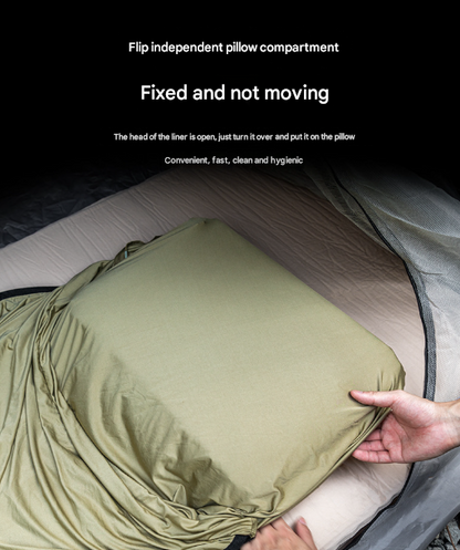 Grey Ultra-Stretch Sleeping Bag Liner - Portable & Lightweight Envelope Sleep Sack for Camping & Travel - Image 5