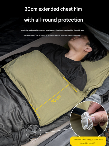 Green Ultra-Stretch Sleeping Bag Liner - Portable & Lightweight Envelope Sleep Sack for Camping & Travel - Image 4