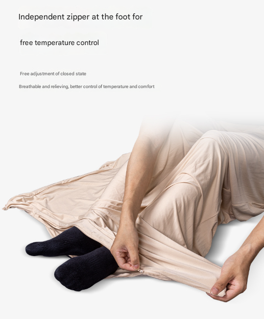 Khaki Ultra-Stretch Sleeping Bag Liner - Portable & Lightweight Envelope Sleep Sack for Camping & Travel - Image 6