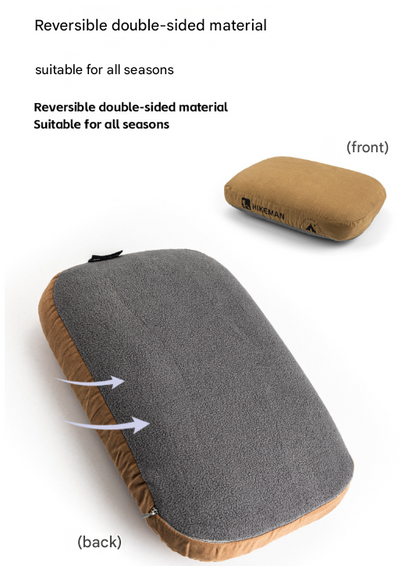 Grey Reversible Memory Foam Travel Pillow - All-Season Comfort Neck Support for Deep Sleep & Portability - Image 3